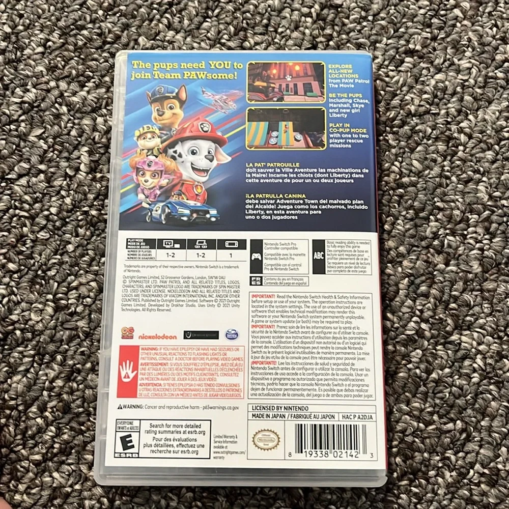 Paw Patrol Adventure City Calls Nintendo switch game